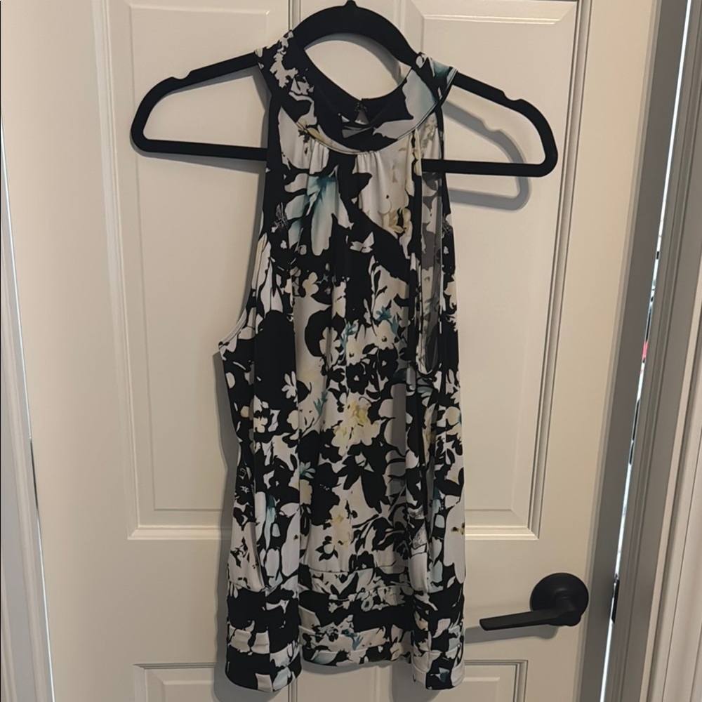 Floral Black and White Women's Top